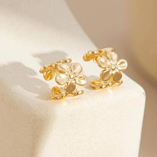 LUImo 1 Cặp Sao Biển Sò Tai Kẹp Không Xuyên Bông Tai Cho Nữ Thời Trang Cô Gái Màu Vàng Hoa Tai Vòng Đeo Mùa Hè Bãi Biển Trang Sức SBS