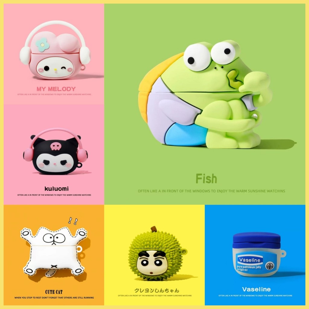 Ốp tai nghe silicon hình chú chó mèo dễ thương cho AirPods Pro 3/Pro 2/Pro/4/3/2/1