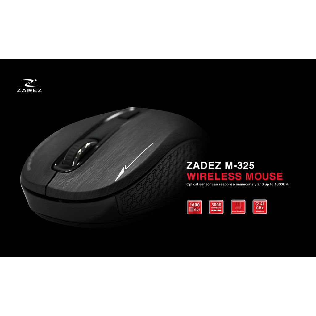 Chuột không dây Zadez M-325B đen - Hàng chính hãng