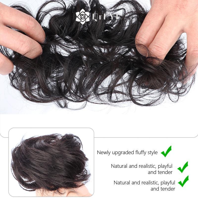 QrhYK Tổng Hợp Xoăn Bun Xộn Móng Vuốt Chignon Kẹp Tóc Co Giãn Scrunchies Hairpieces Donut Updo Tóc Miếng Dành Cho Nữ Mới