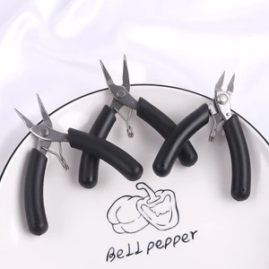 Thép không gỉ Mini Nhỏ Kìm Trang Sức Mỹ Không Răng Mũi Tròn Hình Chữ Thập Kéo Kim Mũi Kìm DIY Handmade Cuộn Dây Trang Sức Dụng Cụ