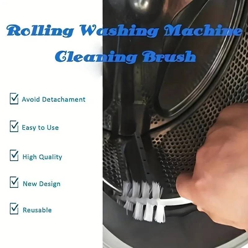 PNPIA- Bàn chải làm sạch máy giặt cửa trước, Bàn chải xử lý dài để làm sạch trống bên trong và cọ rửa, Bàn chải làm sạch gia đình