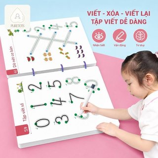 Montessori Sách bài viết có thể tái sử dụng Trẻ em Học số Dấu vết Vẽ Xóa Thực hành Đồ chơi giáo dục