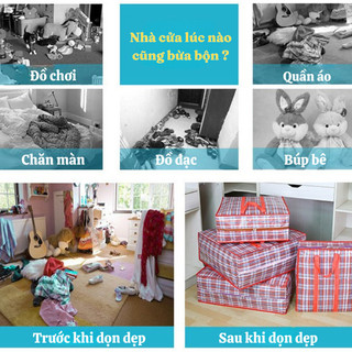 Túi Bạt Đựng Chăn Màn Bunnies House - Khóa Kéo Chắc Chắn, Sức Chứa Lớn