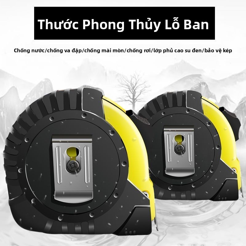 Thước Luban phong thủy thước sáng cửa âm dương đích thực rộng chống mài mòn chống rơi 5 mét 7 Mét 10 mét thước cuộn kiến trúc ANE6