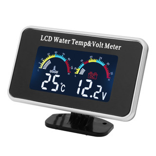 Đồng hồ đo nhiệt độ nước 2 trong 1 12V 24V Máy đo điện áp LCD kỹ thuật số Đồng hồ đo nhiệt độ nước với cảm biến 1 / 8NPT Phụ kiện ô tô
