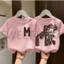 Áo Phông HỌA TIẾT CHUỘT MICKY CHỮ M QC56 K.Kid Áo Thun Chất Cotton Mềm Mát Size 8-20kg M99