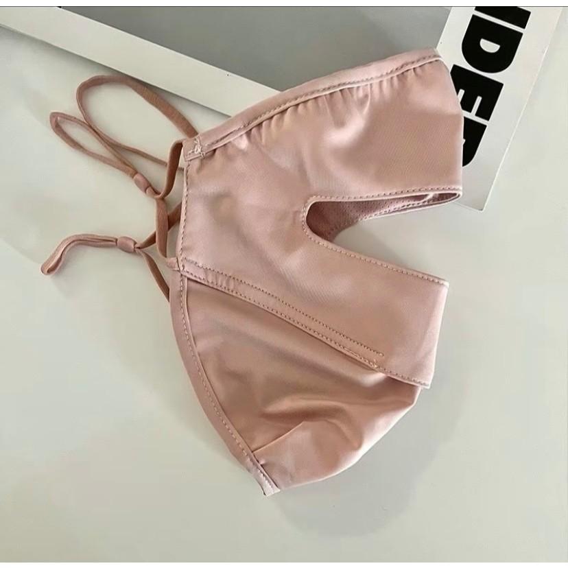 Khẩu trang lụa toàn mặt chống tia UV hai lớp, dây đeo điều chỉnh