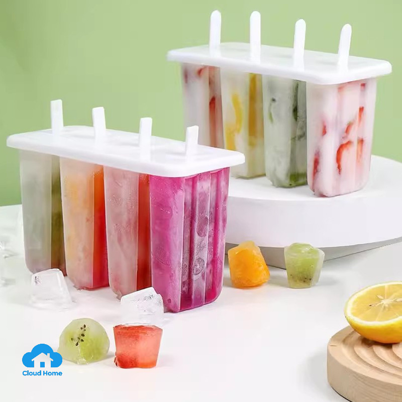 🌤️COD🌤️Bộ khuôn làm kem que tại nhà Khuôn làm kem bằng nhựa thủ công DIY
