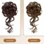 AqToCna 2 Chiếc Xộn Xộn Bánh Quấn Tóc Updo Với Tendrils Tóc Bun Phần Mở Rộng Sóng Xoăn Tóc Cho Nữ AqToCna