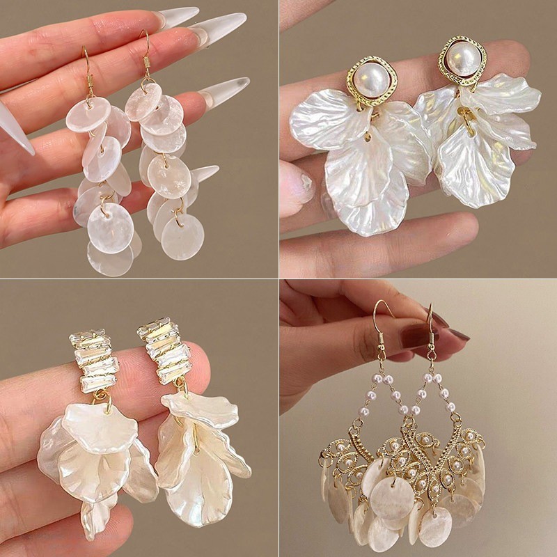 2026 Phong Cách Mới Pháp Tính Khí Bông Tai Thời Trang Phong Cách Ngày Lễ Bông Tai Tua Rua