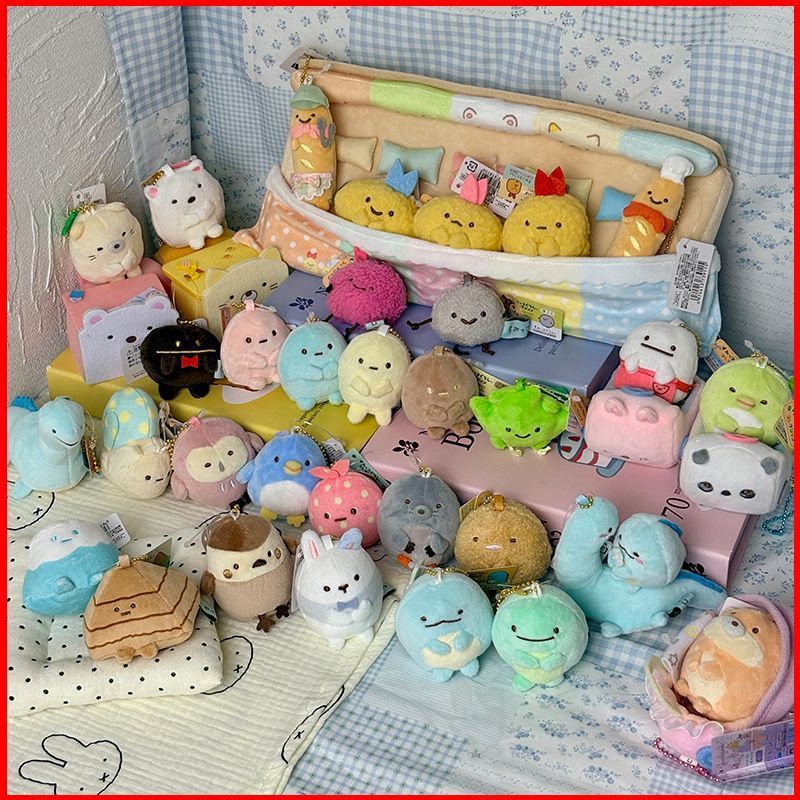 SQ5 Sumikko Gurashi Shirokuma Tonkatsu Tokage Plushie Túi búp bê Cotton sang trọng dễ thương Charm QS5