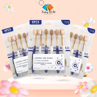 (Combo 3) Set 6 Chiếc Bàn Chải Đánh Răng CARING FOR GUMS Lông Tơ Mềm Mại - Bàn Chải Vệ Sinh Răng