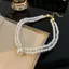 Necklace Thanh Lịch Ánh Sáng, Two-Layer Pearl Bead, Trang Sức Cưới Cho Cô Dâu