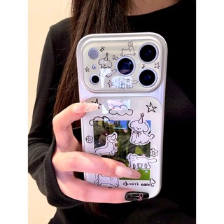 Cửa Sổ Lớn Thả Keo Minh Họa Vỏ Điện Thoại Cho Chó Áp Dụng iPhone17 16 15 14 13 Pro Max Chống Sốc Bảo Vệ Camera Ốp Lưng Cứng Chống Rơi