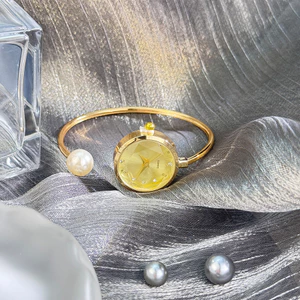 Lười Siêu Tiện Lợi Vòng Tay Ngọc Trai Pháp Lãng Mạn Đồng Hồ Ba Chiều Thủy Tinh Lấp Lánh Kim Cương Trang Sức Đồng Hồ 26.4.22