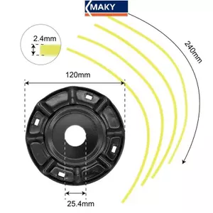 Đầu cắt cỏ bằng thép MAKY Đầu cắt cỏ miễn phí 4 dòng thay thế Xăng / Lithium Grass Tông đơ loại bỏ đầu làm vườn Weed Brushcutter Phần VN