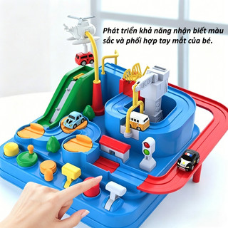 【BabyJoy】Đồ chơi vận hành đường đua xe ô tô thành phố,Chất liệu ABS an toàn, phù hợp cho bé từ 3-5 tuổi