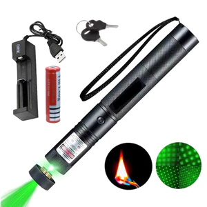 Đèn pin laser 303 Cao Cấp, làm bút trình chiếu giảng dạy hiệu quả, nguyên bộ gồm Khóa, Pin Sạc vs Sạc. laser
