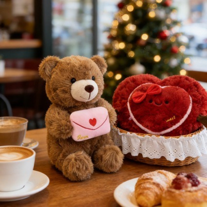 Gấu Bông Hình Trái Tim,Teddy Ôm Thư Dễ Thương 25cm,Chất Liệu Cao Cấp Cảm Giác Mịn,Thú Bông 2in1 Làm Quà Tặng ý Nghĩa