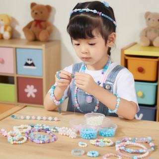DIY Hạt Bộ Trang Sức Acrylic Quyến Rũ Vòng Tay Vòng Cổ Bộ Bé Gái Sáng Tạo Thủ Công Hộp Bảo Quản