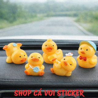 [NEW HOT ]Bộ 5 Vịt Vàng Cute Mini Trang Trí Taplo Ô Tô, Bàn Làm Việc, Bàn Học, Charm Dép Crocs Dễ Thương Hot Trend