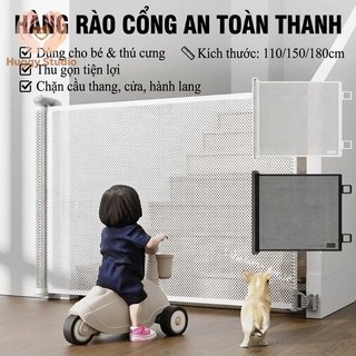 Cổng an toàn cho bé có thể thu vào Rào chắn cửa cầu thang Lưới PVC có thể điều chỉnh cho thú cưng Bảo vệ trong nhà