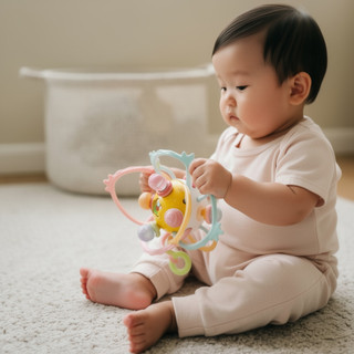 Manhattan Ball Miếng Dán Silicone BPA Free Baby Grab Toy Lục Lạc Cảm Giác Làm Nhẹ Nhàng Kẹo Cao Su Giảm Trẻ Sơ Sinh