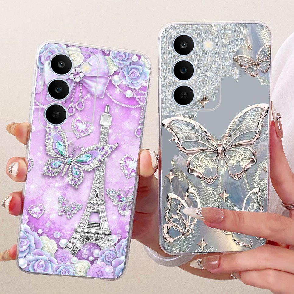 Vỏ Thời Trang Bướm Hoa Nữ Tính Cho Realme C100 C100i C83 P4 Lite 5G Vỏ Điện Thoại Mềm Mỏng Trong Suốt Silicon TPU Ốp Lưng
