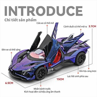 Diecast Xe Thể Thao Mô Hình Hợp Kim ABS Kéo Lại Âm Thanh Ánh Sáng Kéo Cửa Sưu Tập Quà Tặng Đồ Chơi