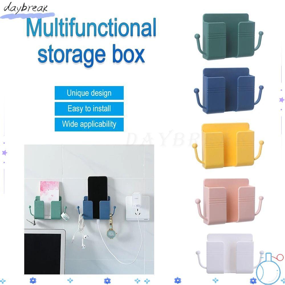 DAYBREAK 1 Cái Hộp Bảo Quản Treo Tường, Giá Đỡ Cắm Điện Thoại Di Động Hộp Đựng Điều Khiển Từ Xa Sắp Xếp, Giá Treo Tường Giá Đỡ Sạc Điện Thoại Đa Năng