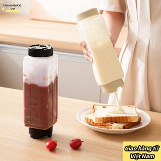 HAVENLYCO Bóp Nước Sốt, Chai Bóp Dung Tích Lớn Đầu Tiên, Dụng Cụ Nhà Bếp Hai Đầu 720ml Nồi Dã Ngoại Cà Chua Nhựa