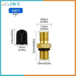 DKX M8x1 Thân van lốp bằng đồng thau cho ô tô Xe đạp Xe máy Van khí có độ chính xác cao có nắp lốp Phụ kiện lạm phát không khí.