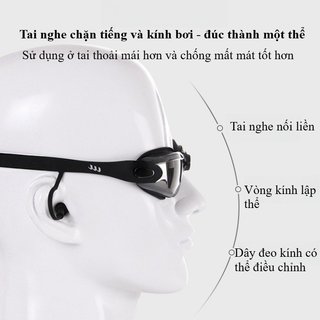 Kính bơi silicone chống mờ kèm mũ bơi và nút tai - Phù hợp cho thể thao dưới nước