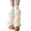 Flgo JK Girls Boot Cuffs Leg Warmers Nữ Mùa Đông Ấm Áp Bông Tai Kẹp Ngọt Ruy Băng Nơ Lông Sang Trọng Trắng Boot Cover Dài S