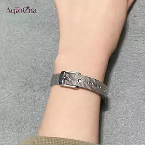 AqToCna Thép Không Gỉ Lưới Dây Đeo Đồng Hồ Vòng Tay Bule Staing Lắc Tay Quà Tặng Cho Người Bạn Thân Nhất Của Cô Quà Tặng AqToCna