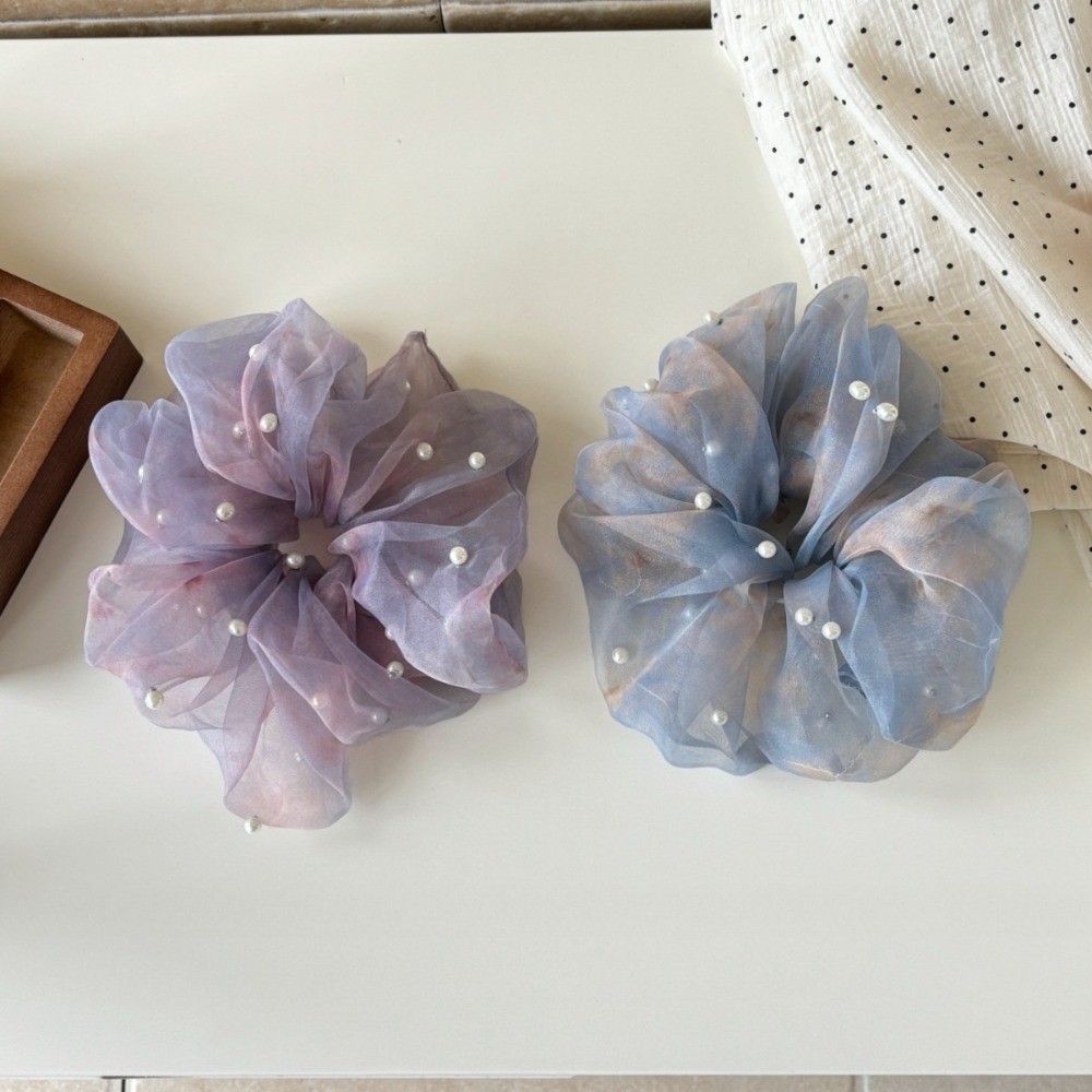 Hululu / Phong Cách Mới Ngọc Trai Quá Khổ Gạc Scrunchy Vòng Tròn Tính Khí Thời Trang Cô Gái Băng Đô Phụ Kiện Tóc