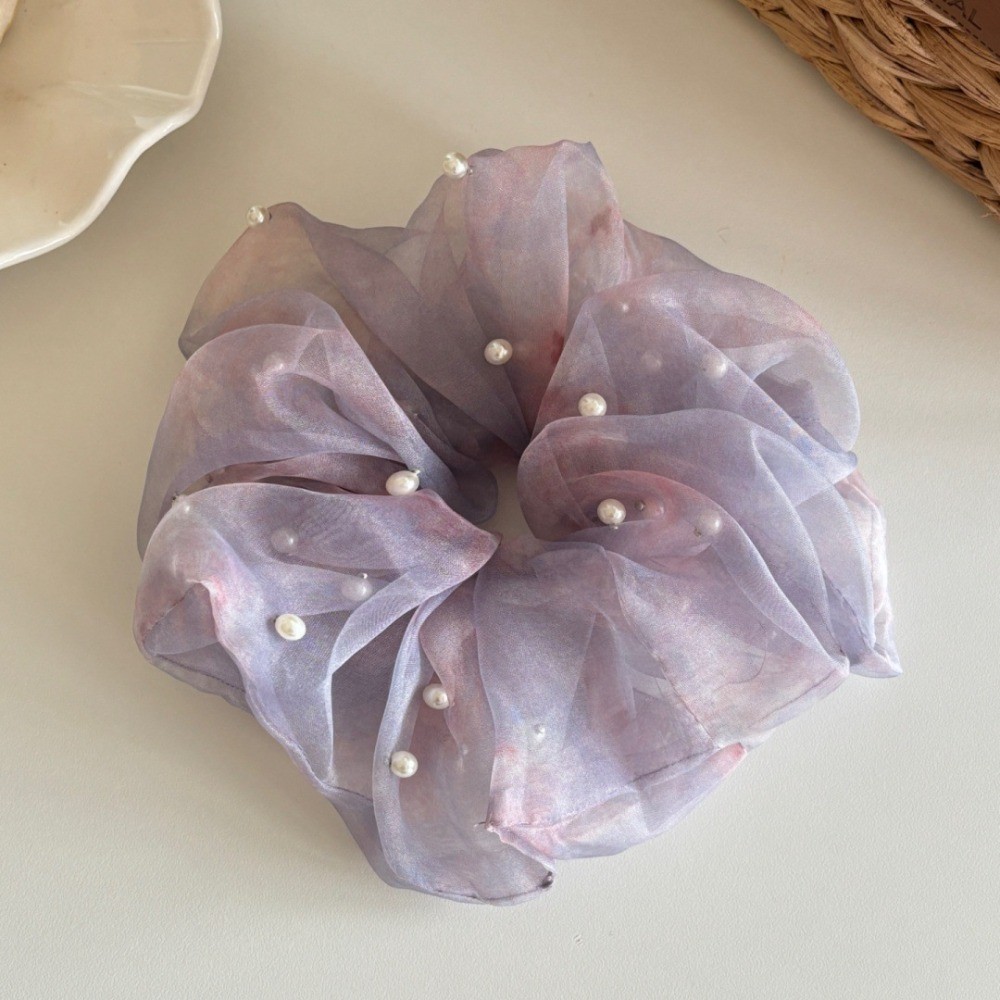 Hululu / Phong Cách Mới Ngọc Trai Quá Khổ Gạc Scrunchy Vòng Tròn Tính Khí Thời Trang Cô Gái Băng Đô Phụ Kiện Tóc