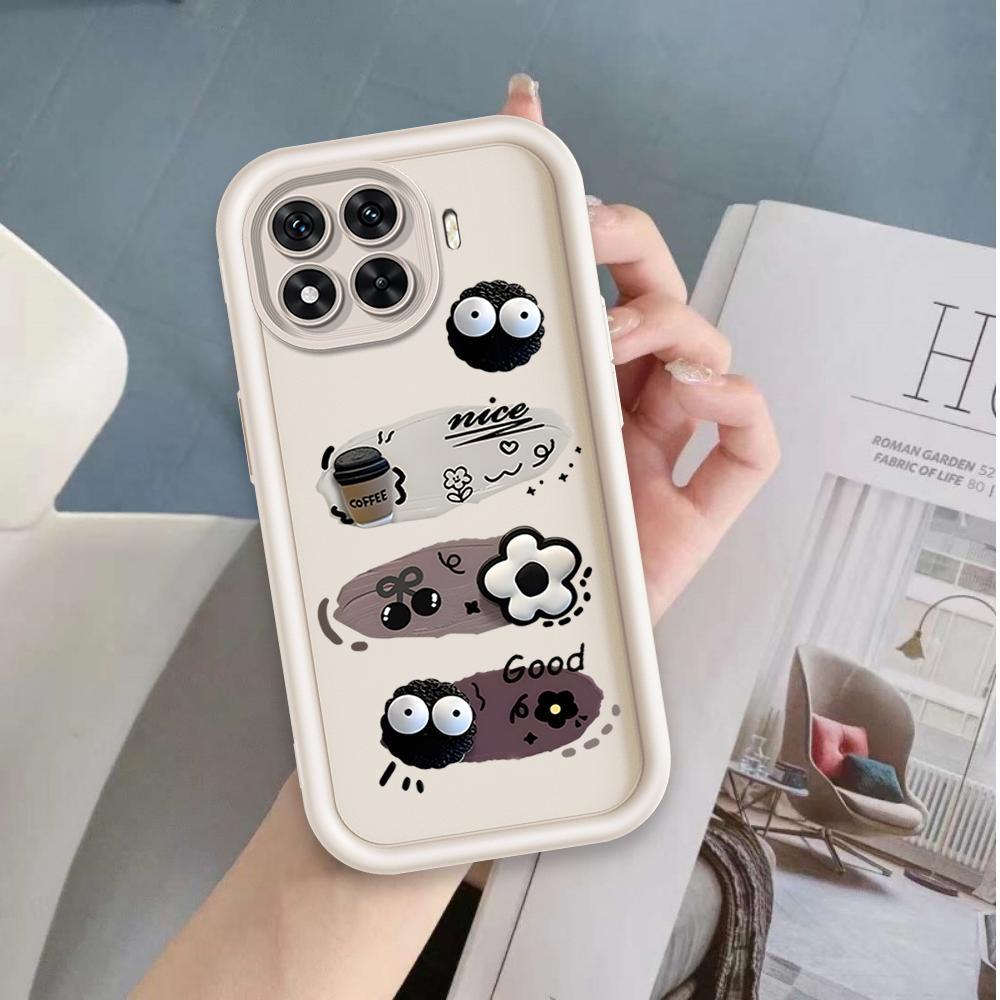 Ốp Lưng Cho Xiaomi 11T 13T 14T 15T Pro Phim Hoạt Hình Silicon Mềm Vỏ Điện Thoại TPU Đen Bóng Than Thiên Thần Mắt Chống Sốc Mặt Sau