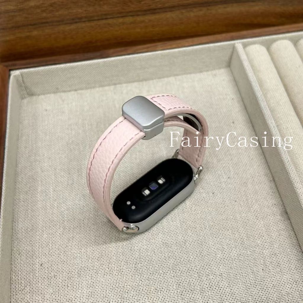 Vải thiều Da Cho Xiaomi Band 10 9 8 Dây Đeo Thiết Kế Mới Vòng Tay Cho Xiaomi Band 10pro 9pro NFC Dây Đeo Tay Phụ Kiện