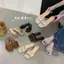 TT Mũi Vuông Flip-Flops Nữ Đế Phẳng 3cm Đế Mềm Sang Trọng Tất Cả Trận Đấu Mules Mùa Hè Phong Cách Mới