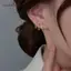 AqToCna Hàn Quốc Móng Vuốt Tai Móc Kẹp Bông Tai Nữ Thiết Lập Bốn Chiều Màu Vàng Bông Tai Trang Sức Thời Trang Quà Tặng Năm Mới AqToCna