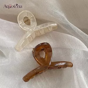 AqToCna Thanh Lịch Nhỏ Thạch Cá Mập Kẹp Tóc Nhựa Trong Suốt Hình Học Móng Vuốt Tóc Cho Nữ Cô Gái Đuôi Ngựa Mùa Hè Mũ Phụ Kiện Tóc AqToCna