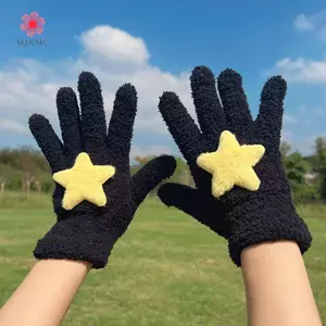 MJnmc 1 Cặp Găng Tay Ngôi Sao Thời Trang Dễ Thương Cho Nữ Bé Gái Thu Đông Full Ngón Tay Ấm Áp Chống Lạnh Găng Tay Đi Xe Đạp Đa Năng Găng Tay Quà Tặng Mới