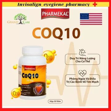 Chính Hãng Co Q10 - Hỗ trợ tim mạch H/30 viên - Pharmekal USA phòng ngừa đột quỵ, tim mạch, trí não