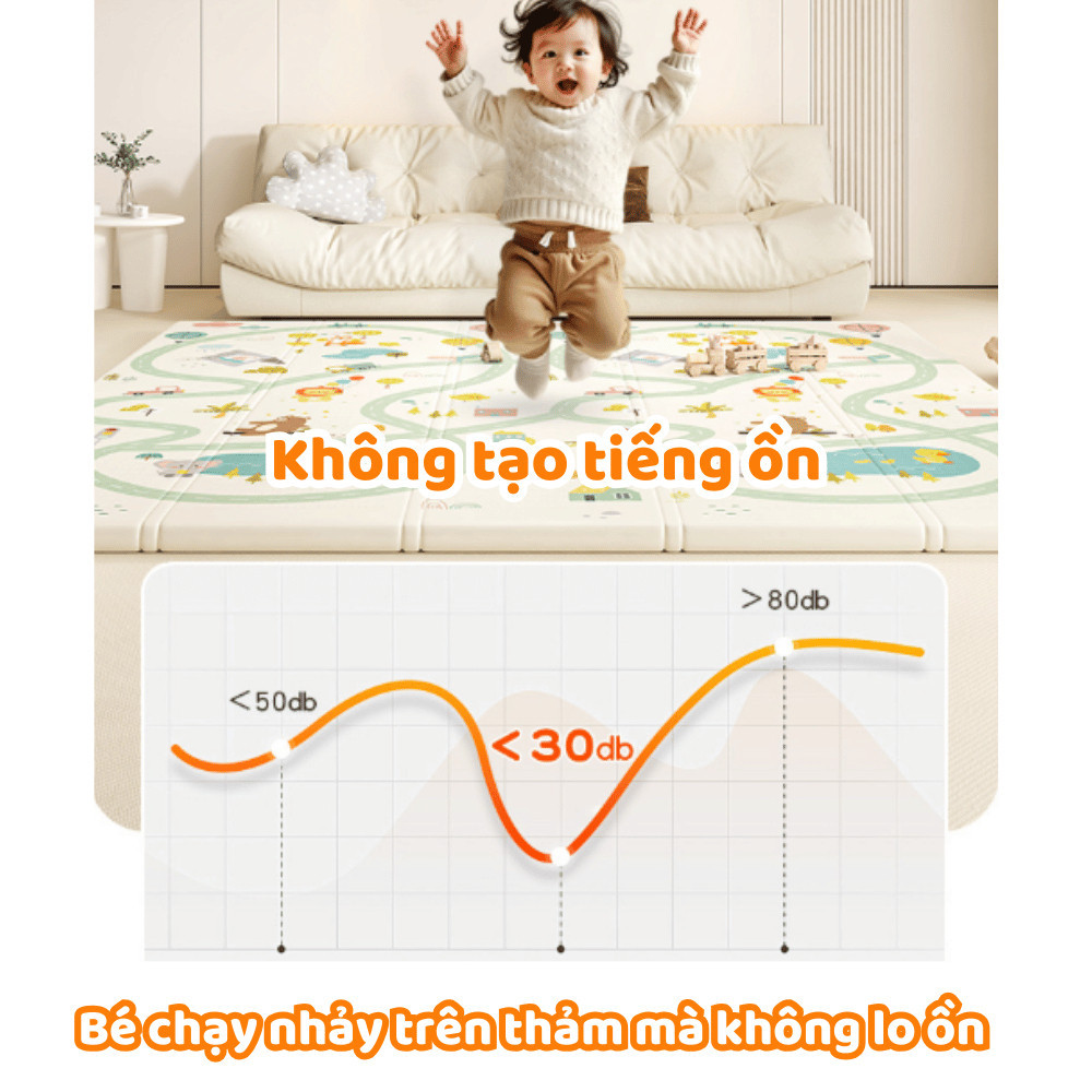Thảm Xốp XPE Gấp Gọn Cho Bé 2 Mặt Chống Trượt, Thảm Tập Bò Em Bé Dày Dặn Chống Thấm Cách Nhiệt