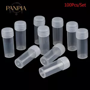PNPIA- 100 Cái 5ml Ống Kiểm Tra Nhựa Nắp Vít Chai Cho Đồ Dùng Hóa Học Trường Học