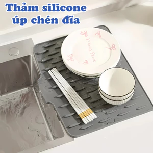 Thảm Silicon Úp Chén Đĩa HomeMate Thoát Nước Nhanh, Chống Trơn Trượt, Chịu Nhiệt Cao, Tấm Lót Nồi Đa Năng Nhà Bếp
