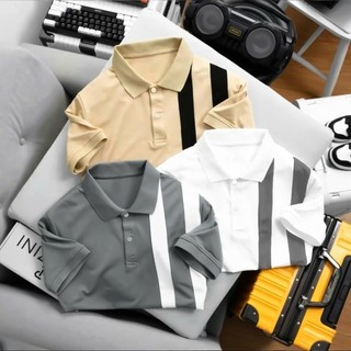 COMBO 3 ÁO POLO 2 SỌC VẢI THUN CÁ SẤU POLY THÁI 4 CHIỀU