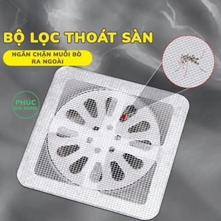 10 Miếng Dán Thoát Sàn Chống Tắc Cống Thông Minh - Lưới Lọc Cặn Bẩn Nhà Vệ Sinh Chặn Côn Trùng Siêu Dính 10x10cm